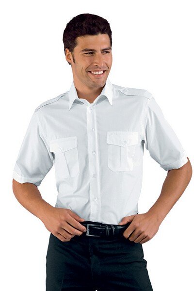 camicia Pilota uomo con due taschini con pattina e spalline