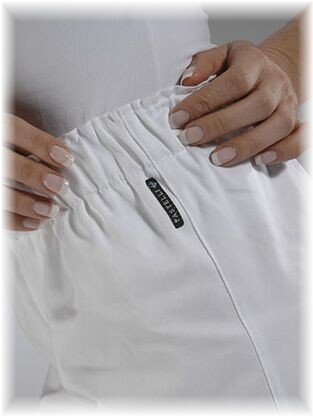 Pantalone sanitario Fuseaux bianco con elastico in vita